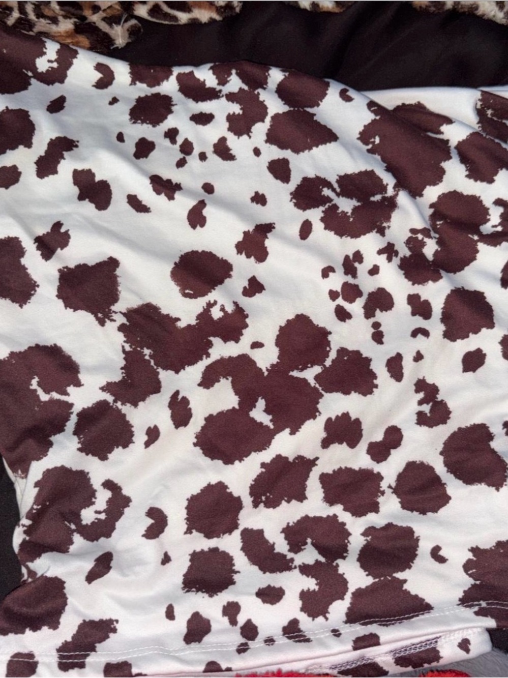 Cow Print Crop Top in Brown and White — Women's Trendy Summer Top